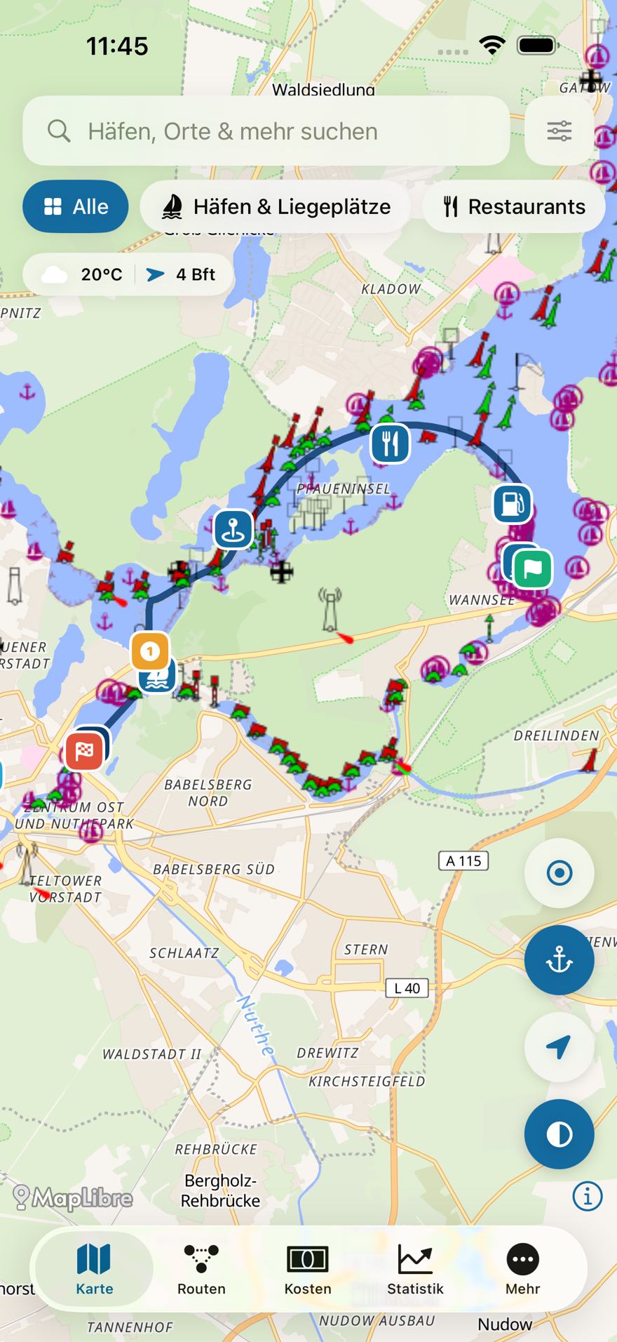 Rivanaut Wasserstraßen-Karte