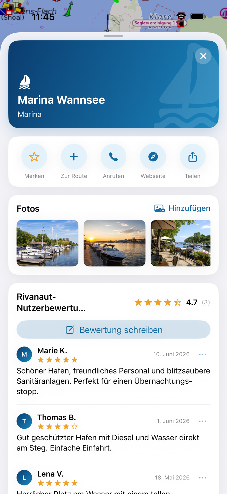 Rivanaut Marina-Detail mit Fotos und Community-Bewertungen